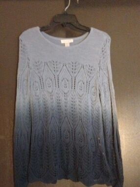 Christopher & Banks Light Blue Petite Knit Sweater